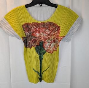 Issey Miyake PLEATS PLEASE Carnation T-shirt size M(3) in EUC extremely rare